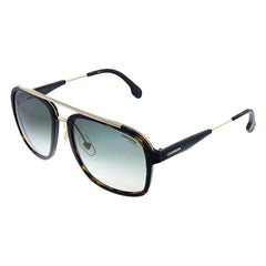 Carrera Unisex Sunglasses - Havana Gold Square Frame Gradient Green Lens | 133/S 02IK