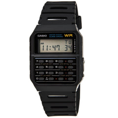 Casio Men's Databank Black Dial Rubber Strap Calculator Chrono Watch | CA53W-1