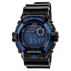 Casio Men's G-Shock Digital Blue Dial Black Resin Strap Day Date Dive Watch | G8900A-1