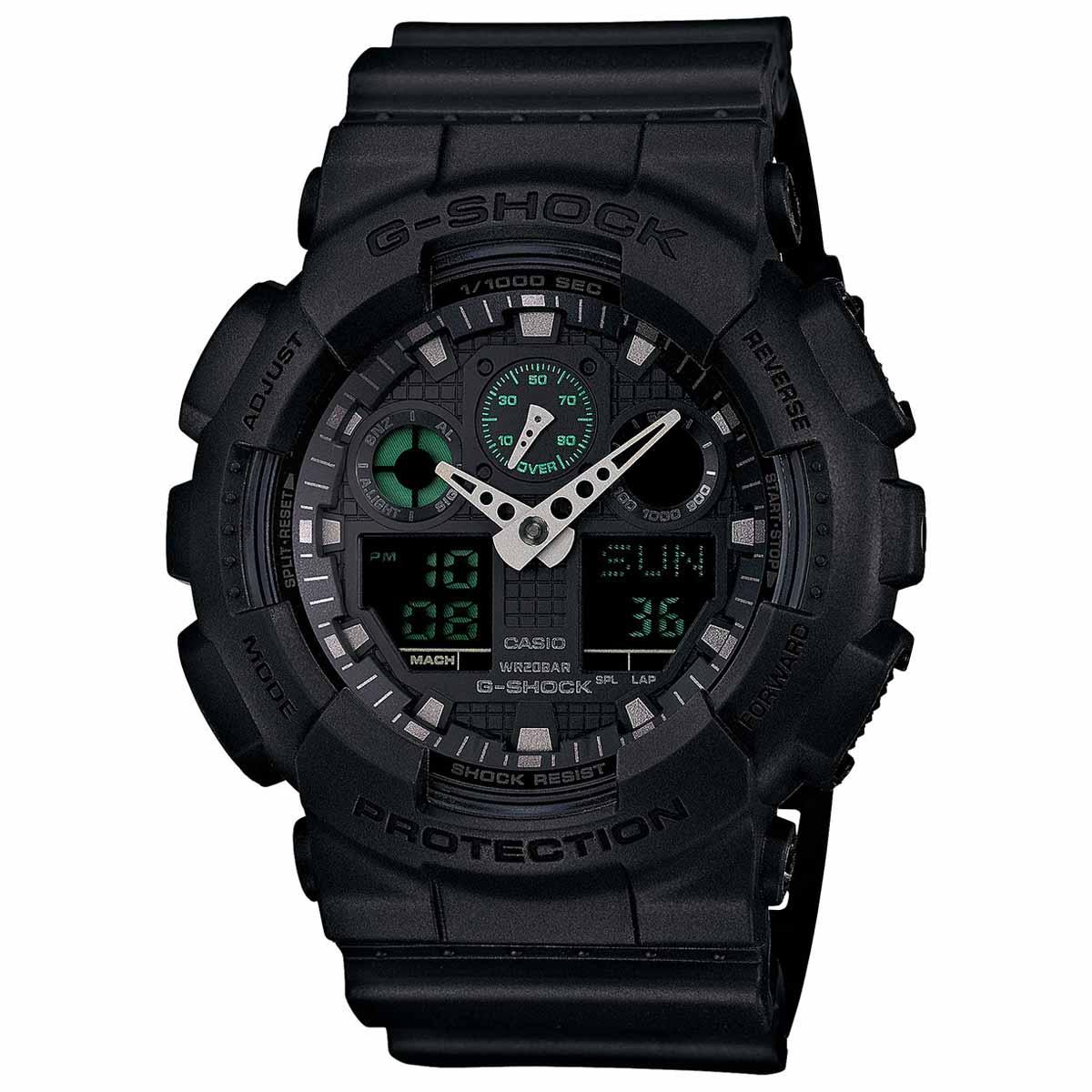 Casio Men's G-Shock Quartz Black Resin Watch | GA100MB-1A