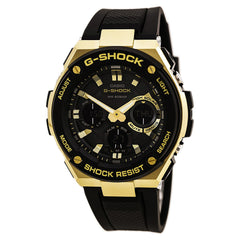 Casio Men's G-Shock Black Resin Strap World Time Ana-Digi Black Dial Quartz Dive Watch | GSTS100G-1A