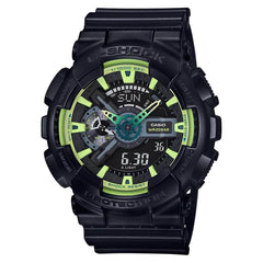 Casio Men's Alarm Watch - G-Shock Dive Ana-Digi Black & Green Dial | GA110LY-1A