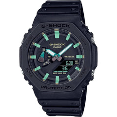 Casio Men's Ana Digi Watch - G-Shock 2100 Series Black Dial Resin Strap | GA2100RC-1A
