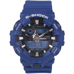 Casio Men's Ana-Digi Watch - G-Shock Black Dial Blue Resin Strap | GA700-2A