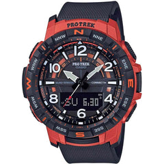 Casio Men's Bluetooth Watch - Pro Trek Red and Black Case Resin Strap | PRTB50-4