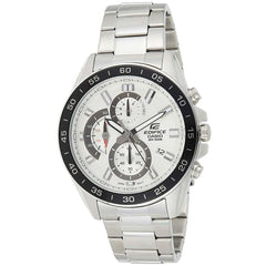 Casio Men's Chronograph Watch - Edifice Silver and Black Dial Bracelet | EFV550D-7A