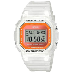 Casio Men's Digital Watch - G-Shock Alarm White Semi Transparent Strap | DW5600LS-2