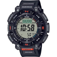 Casio Men's Digital Watch - Pro Trek Compass Grey Dial Black Resin Strap | PRG-340-1CR