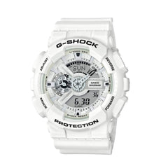 Casio Men's Quartz Watch - G-Shock Ana-Digital Dial White Resin Strap | GA110MW-7A