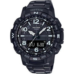 Casio Men's Quartz Watch - Pro Trek Compass Ana-Digi Dial Black Bracelet | PRTB50YT-1