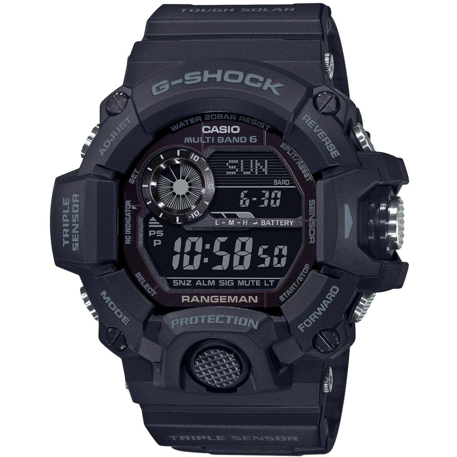 Casio Men's Watch - G-Shock Master of G Rangeman Black Dial Strap ...