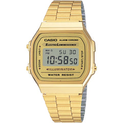 Casio Unisex Digital Watch - Vintage Gold Dial Stainless Steel Bracelet | A168WG-9VT
