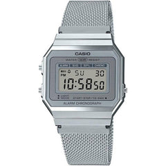 Casio Unisex Digital Watch - Vintage Silver Stainless Steel Bracelet | A700WM-7AVT