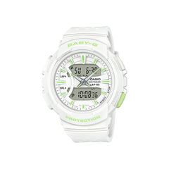 Casio Women's Quartz Watch - Baby-G Alarm Ana-Digi Dial White Resin Strap | BGA240-7A2