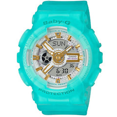 Casio Women's Watch - Baby-G Blue Dial Semi Transparent Resin Strap | BA110SC-2A