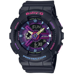 Casio Women's Watch - Baby-G World Time Ana-Digi Dial Black Resin Strap | BA110TM-1A