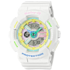Casio Women's Watch - Baby-G World Time Ana-Digi Dial White Resin Strap | BA110TM-7A