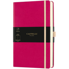 Castelli A5 Notebook - Aquarela Ivory Pages Medium, Blank, Amaranth | QC825-006