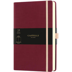 Castelli A5 Notebook - Aquarela Ivory Pages Medium, Blank, Black Cherry | QC825-002