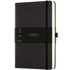 Castelli A5 Notebook - Aquarela Ivory Pages Medium, Blank, Black Sepia | QC825-635