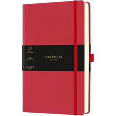 Castelli A5 Notebook - Aquarela Ivory Pages Medium, Blank, Coral Red | QC825-757