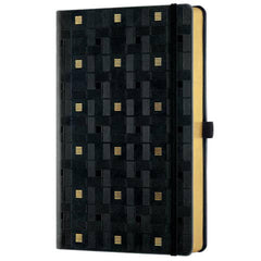 Castelli A5 Notebook - Copper and Gold Weaving Gold, Ruled, Black | QC6QM-464
