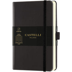 Castelli A6 Notebook - Aquarela Ivory Pages, Ruled, Black Sepia | QC225-635