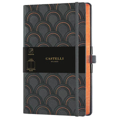 Castelli Notebook - Copper and Gold Medium A5, Blank, Art Deco Copper | QC8NO-492