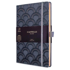 Castelli Notebook - Copper and Gold Medium A5, Ruled, Art Deco Copper | QC6NO-492