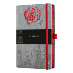 Castelli Notebook - Foresta Card Cover Medium A5, Ruled, Rose | QC6QE-501