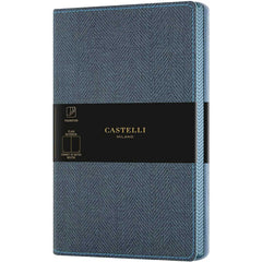 Castelli Notebook - Harris Tweed Cover Medium A5, Blank, Slate Blue | QC8D9-389