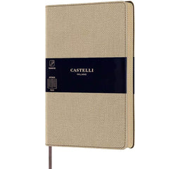 Castelli Notebook - Harris Tweed Cover Medium A5, Ruled, Desert Sand | QC6D9-918