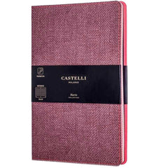 Castelli Notebook - Harris Tweed Cover Medium A5, Ruled, Maple Red | QC6D9-387