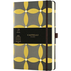 Castelli Notebook - Oro Weave Cover Medium A5, Ruled, Circles | QC6BZ-005