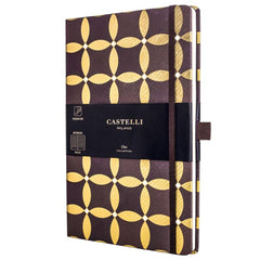 Castelli Notebook - Oro Weave Cover Medium A5, Ruled, Corianders | QC6BZ-006