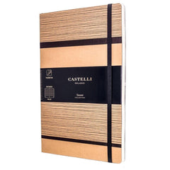 Castelli Notebook - Tatami Card Cover Medium A5, Ruled, Beige Cappuccino | QC6B4-002