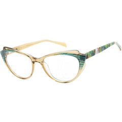 Ccs By Coco Song Unisex Eyeglasses - Clear Lens Beige/Green Frame | CCS109 04-09