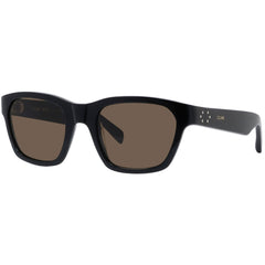 Celine Women's Sunglasses - Brown Lens Shiny Black Rectangular Frame | CL40206I 01E