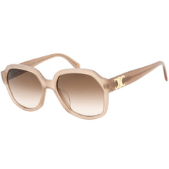 Celine Women's Sunglasses - Gradient Lens Beige Plastic Square Frame | CL40189F 45F