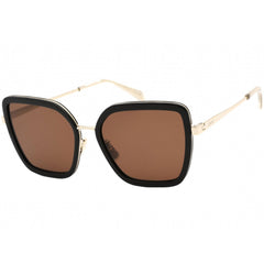 Celine Women's Sunglasses - Shiny Black and Gold Metal Cat Eye Frame | CL40221U 01E