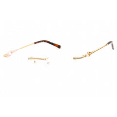 Charriol Men's Eyeglasses - Clear Lens Shiny Gold Metal Cat Eye Frame | PC71046 C01