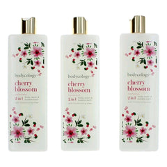 Cherry Blossom by Bodycology, 3 Pack 16 oz 2 in 1 Body Wash & Bubble Bath for Women