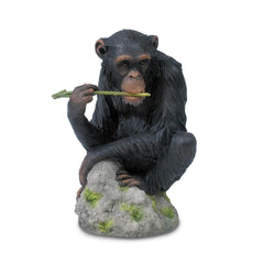 Chimpanzee Chewing Branch Sculpture