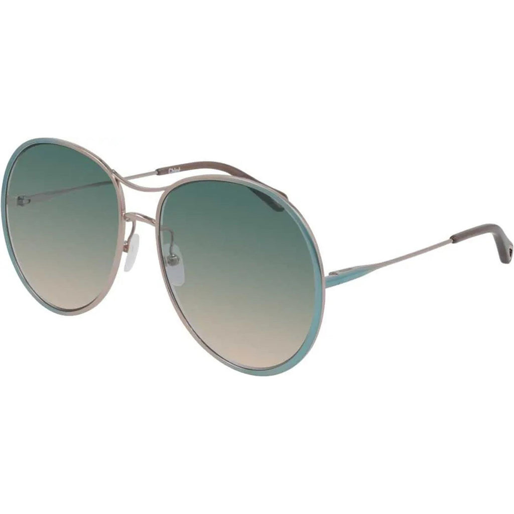 Chloe | Gray Sunglasses Gradient Frame Clear Narrow Acetate Round Gradient Sunglasses with Gray  main image 4