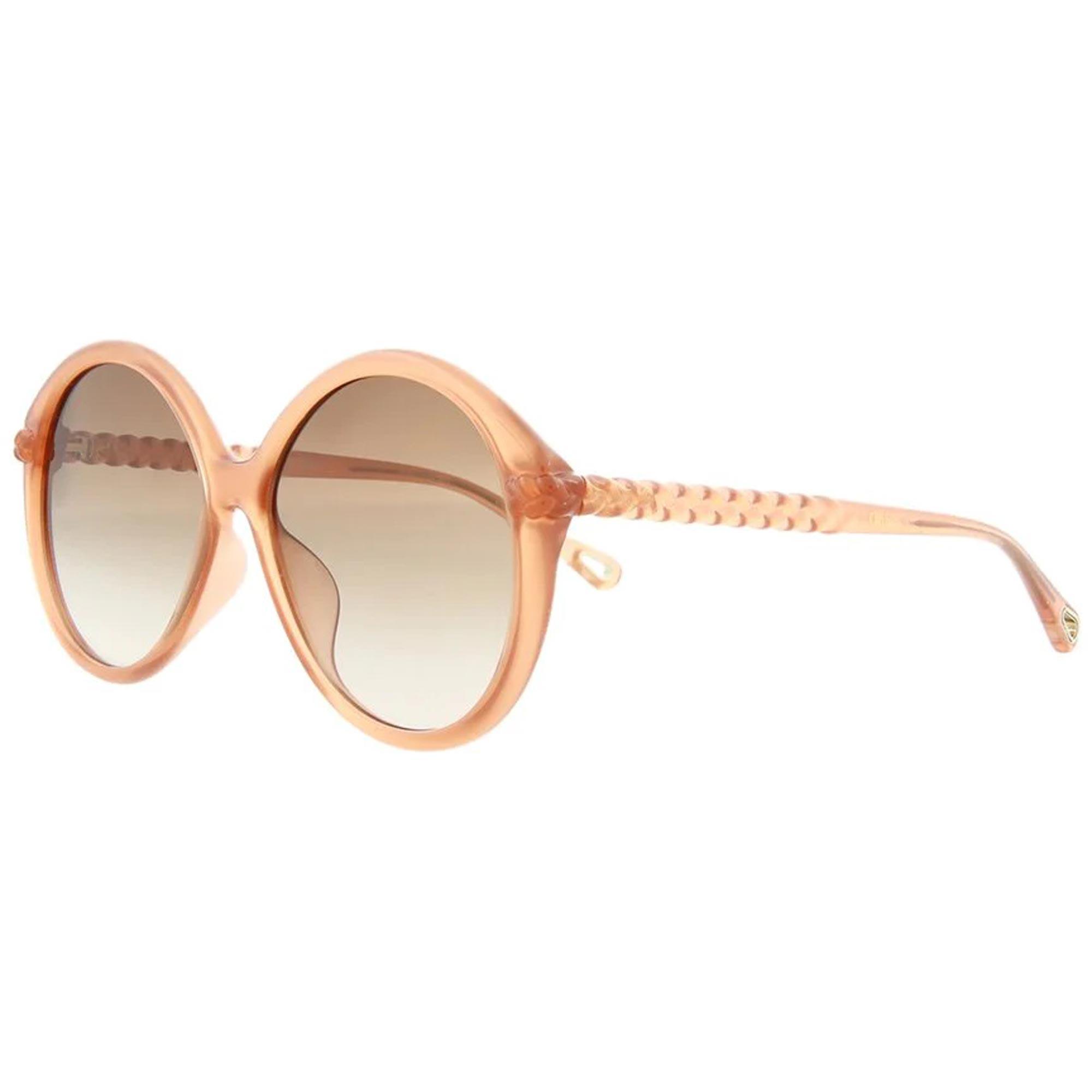 ● CHLOE ● サングラス Round Pink / Brown / 55mm Chloe Women's Sunglasses - Pink Brown Plastic Round Frame