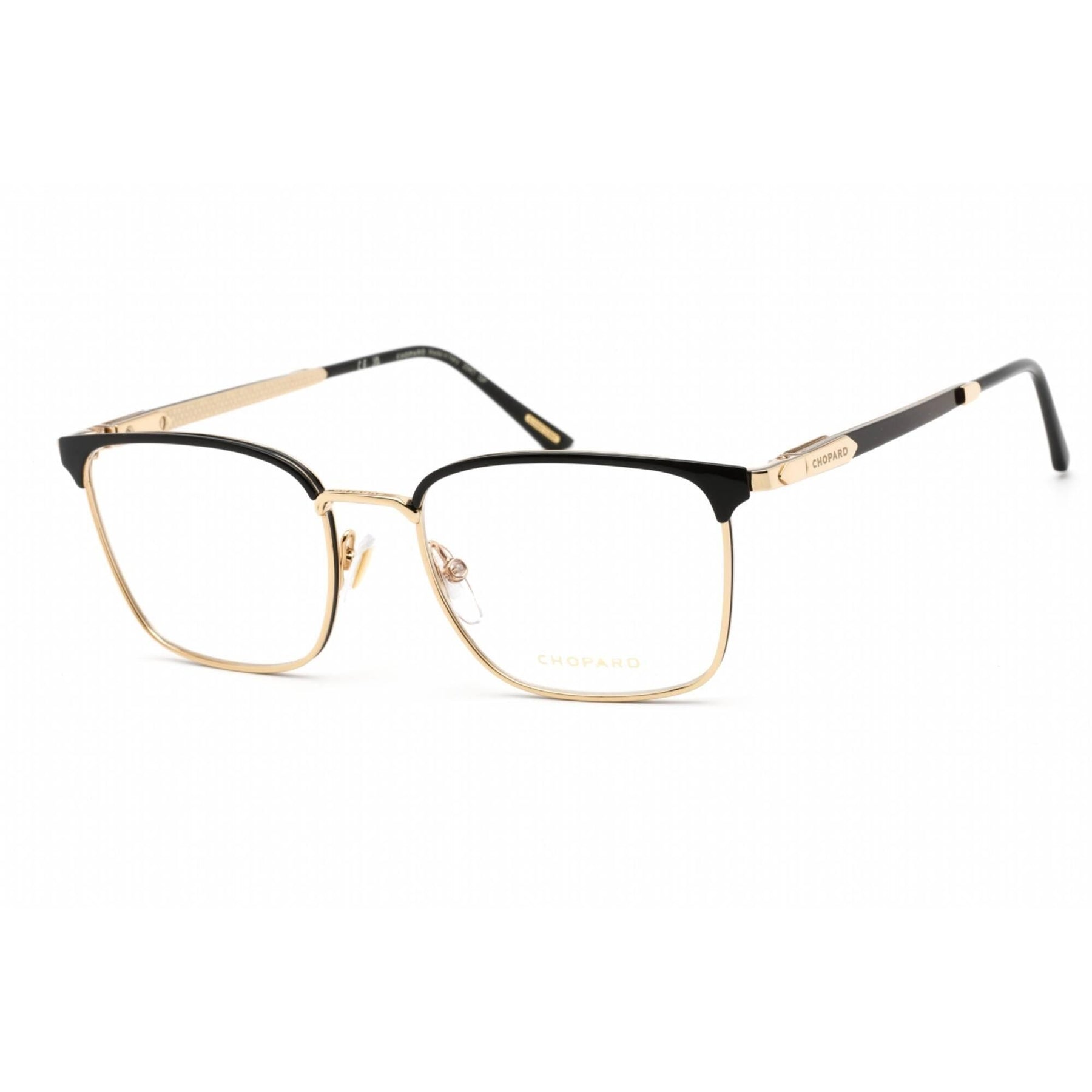 Chopard Men's Eyeglasses Shiny Rose Gold with Black Part Rectangular