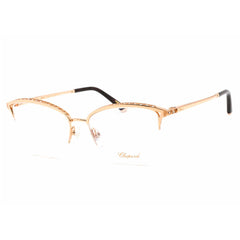 Chopard Women's Eyeglasses - Shiny Embosed Brown Half Rim Metal Frame | VCHD49S 08FC