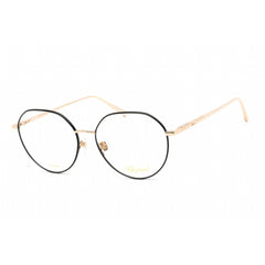 Chopard Women's Eyeglasses - Shiny Rose Gold/Black Metal Round Frame | VCHF71M 0301