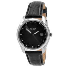 Citizen AU1040-08E Men's Eco Drive Black Dial Leather Strap Watch