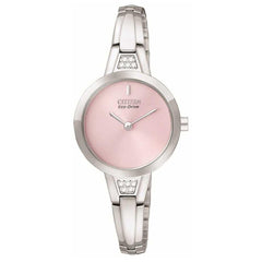 Citizen EX1150-52X Women's Silhouette Eco-Drive Swarovski Crystals Pink Dial Watch